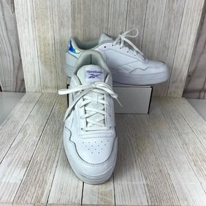 Reebok White Classic Leather Shoe Iridescent Women US 9.5 UK 7.5 EUR 40.5